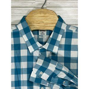 Bonobos Mens Slim Fit Shirt 2XL Blue Check/Plaid‎ Long Sleeve Button Down